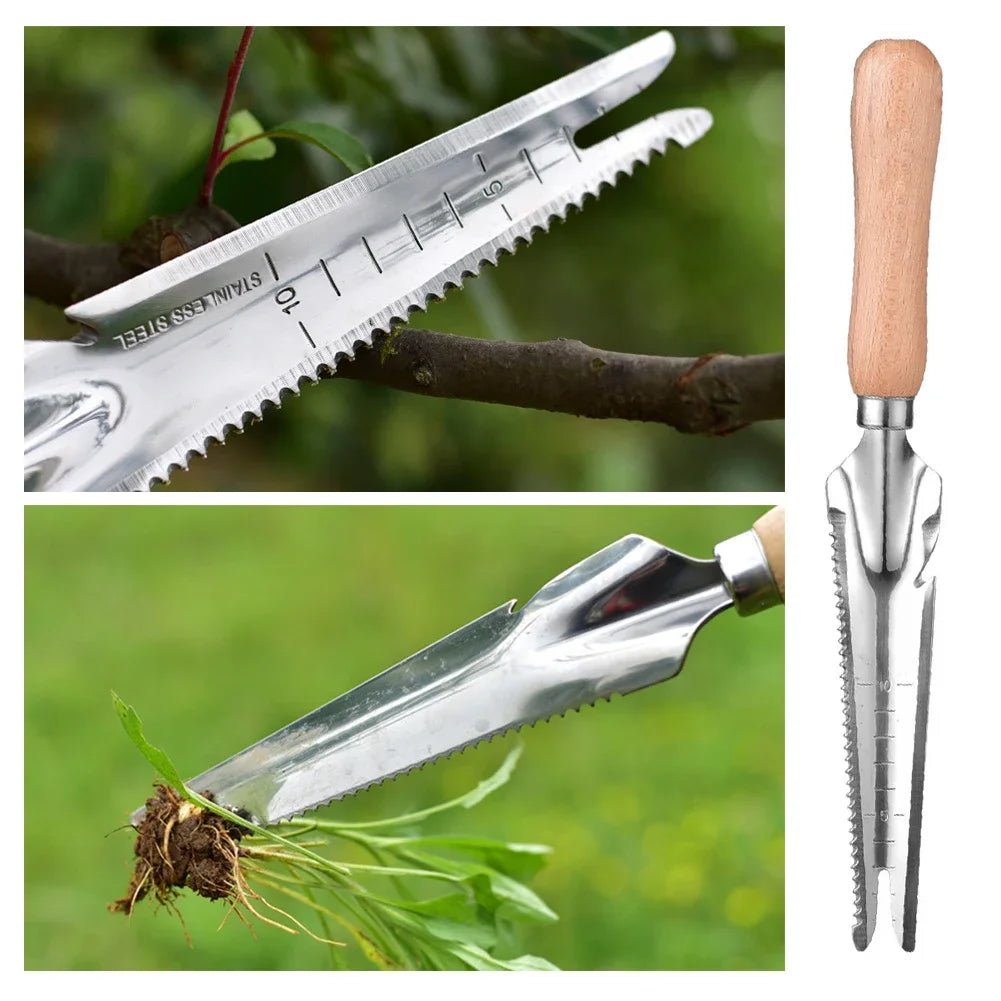 Weeds Pullers Hand Weeder Garden Tool Premium Garden 5 in 1 Hand Multi Weeder Digging Transplanting Planting Tool for Lawn Yard