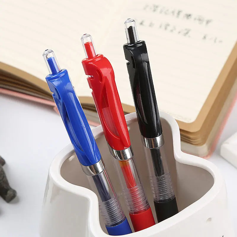 23/33Pcs Retractable Ballpoint Pen Large Capacity 0.5mm Ballpoint Pen Black/Red/Blue Replaceable Refill School Supplies