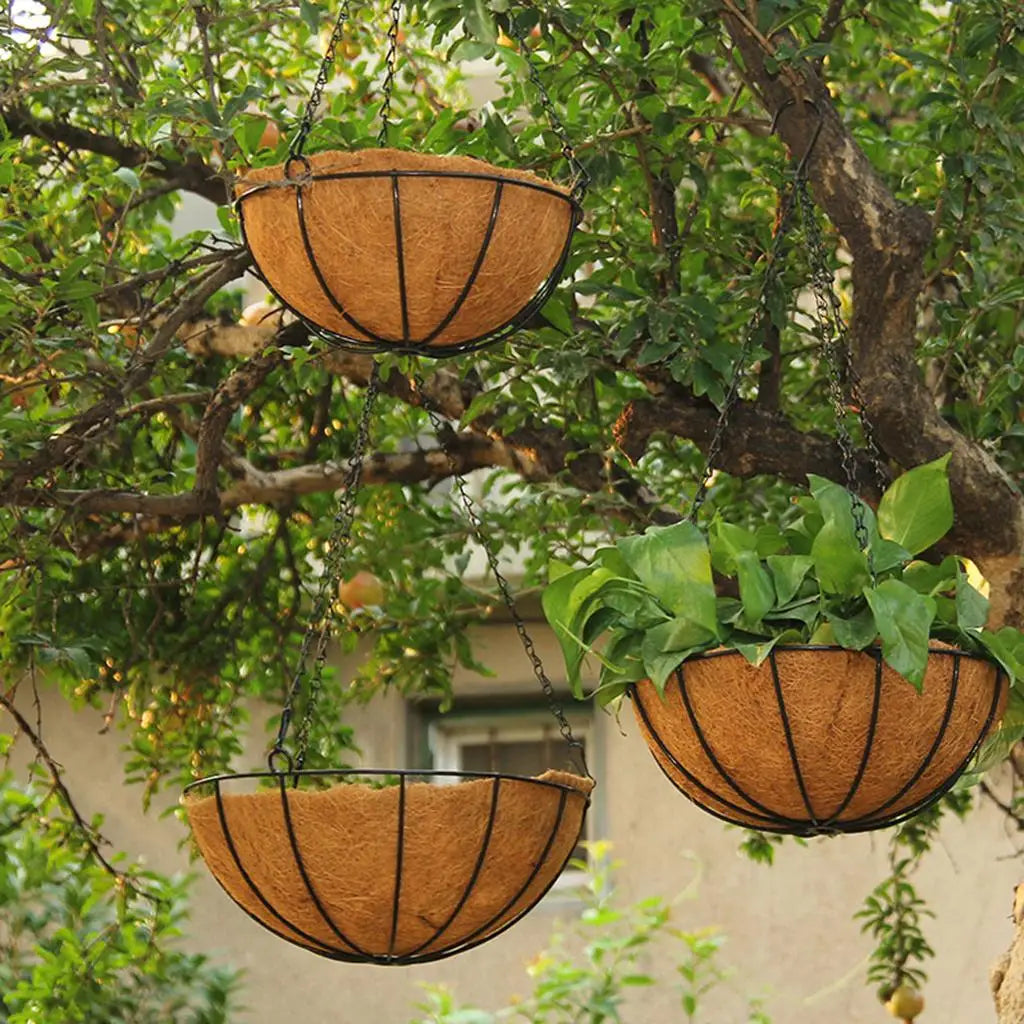 Garden Products  Black Metal Coconut Hanging Basket
