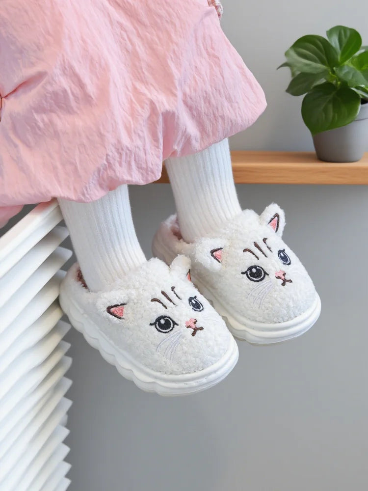 Winter furry slippers are cold and handsome cat half pack winter home warm slippers