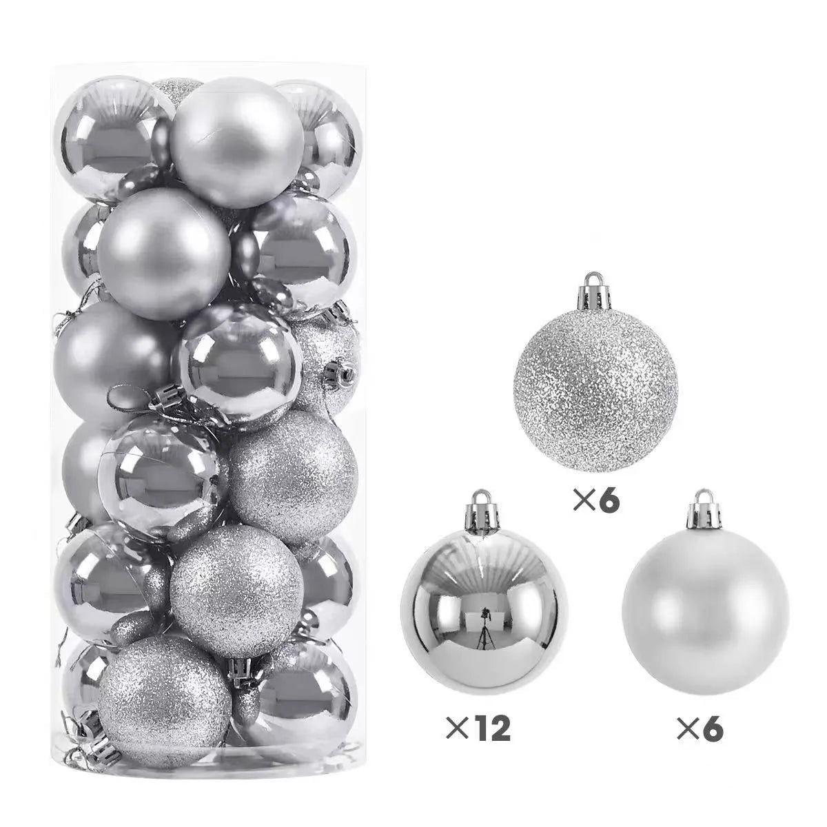 24pcs Christmas Balls Christmas Tree Ornaments Ball Xmas Hanging Tree Pendants Home Party Christmas Tree Decor New Year Gift