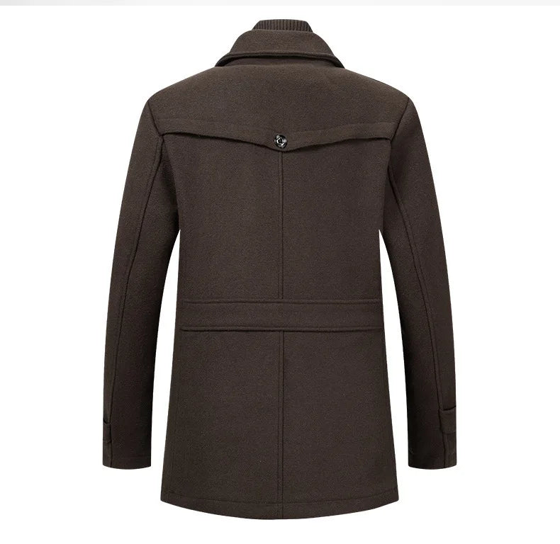 2024 Autumn/Winter Jackets for Men's Clothing Business Woolen Coats for Men Fashion Double Collar Cold Resistant