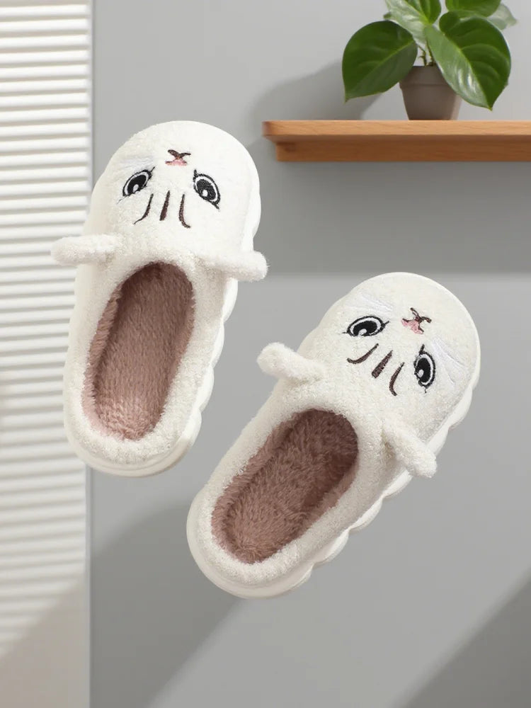 Winter furry slippers are cold and handsome cat half pack winter home warm slippers