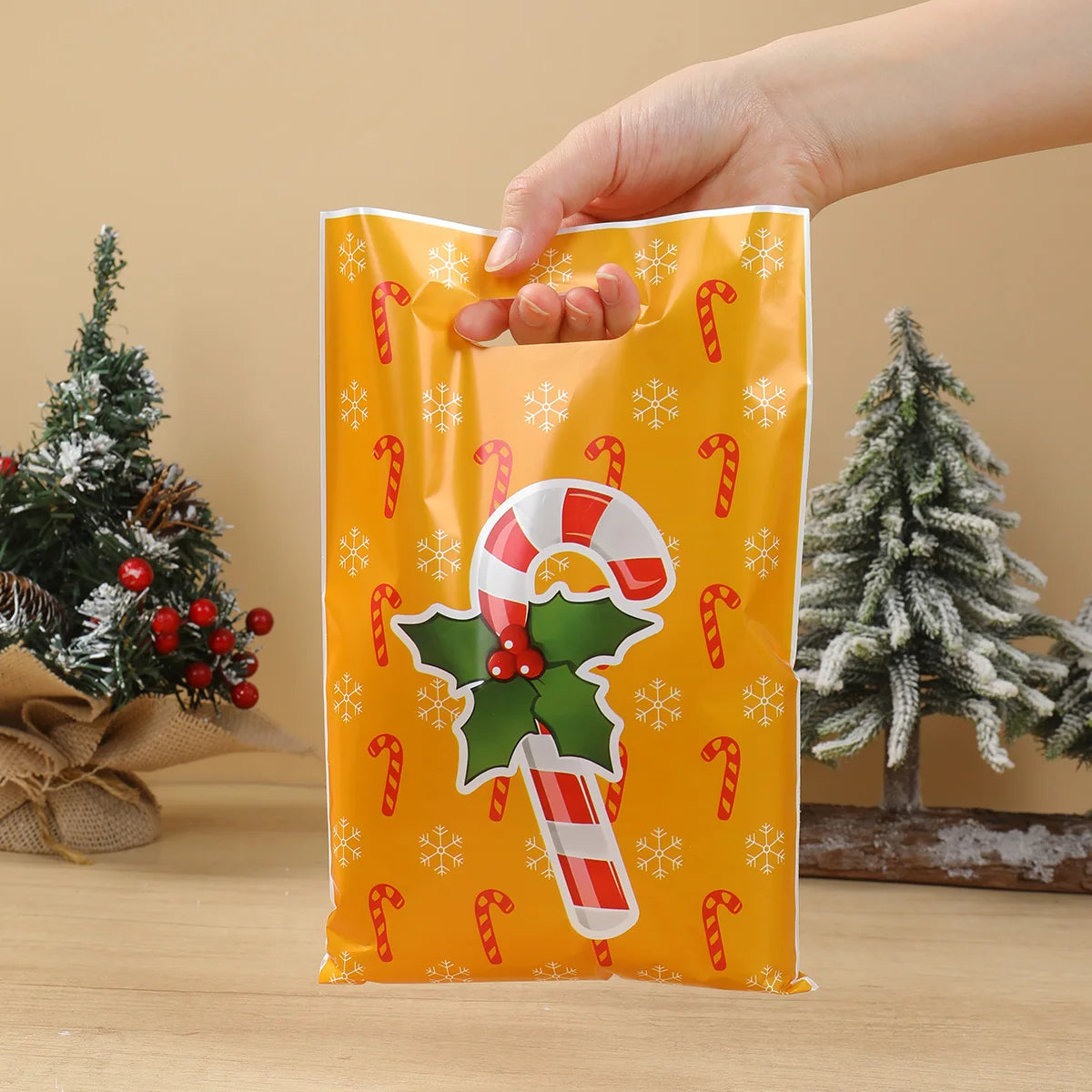 10/25/50pcs Christmas Santa Claus Candy Gift Bags Christmas Decorations for Home 2025 Navidad New Year 2026 Xmas Gifts Packaging
