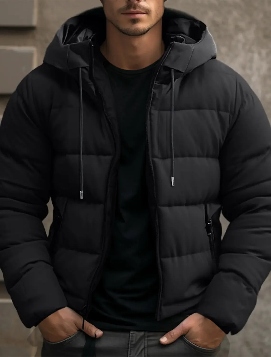 Mens winter jacket windbreaker jacket for warmth and cold resistance with zipper padding for leisure daily regular fashionable