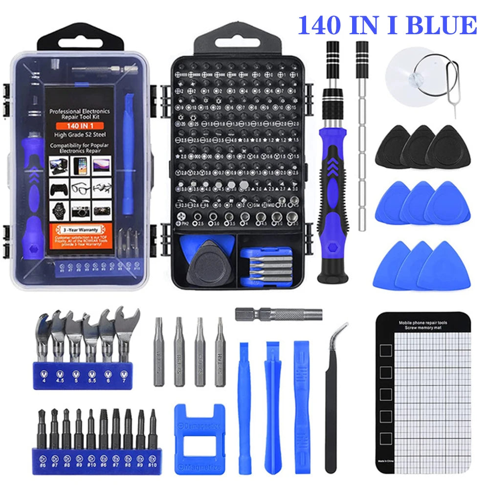 25/115/135/140 in1 Screwdriver Set  Magnetic Torx Phillips Screw Bit Kit  With Electrical Remover Wrench Repair Phone PC Tools