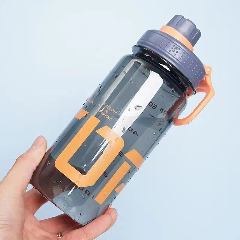 1Pc 600ml Water Bottle With Handle Plastic Clear Gym Fitness Drinking Bottle Outdoor Camping Climbing Hiking Sports Bottle