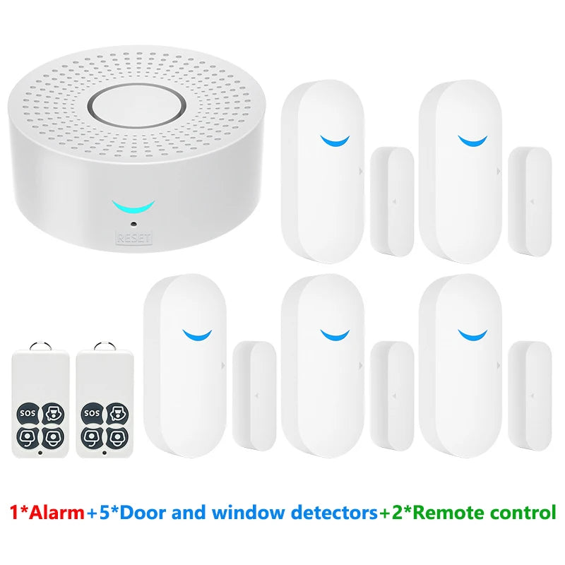 Wireless WiFi Smart Home Automation Security Alarm System With Door Sensor Motion Sensor Smart Life App Burglar Alarm Siren
