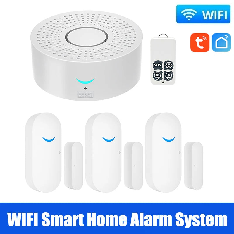 Wireless WiFi Smart Home Automation Security Alarm System With Door Sensor Motion Sensor Smart Life App Burglar Alarm Siren