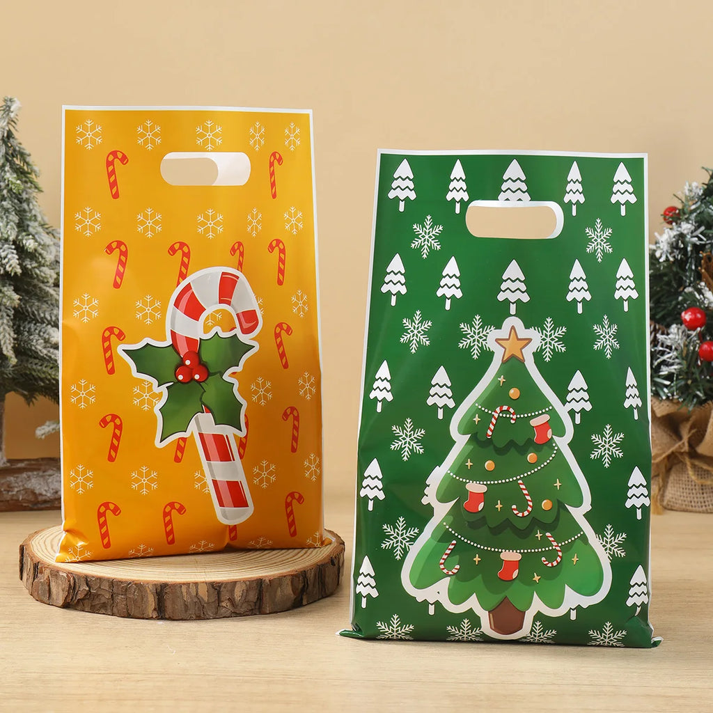 10/25/50pcs Christmas Santa Claus Candy Gift Bags Christmas Decorations for Home 2025 Navidad New Year 2026 Xmas Gifts Packaging