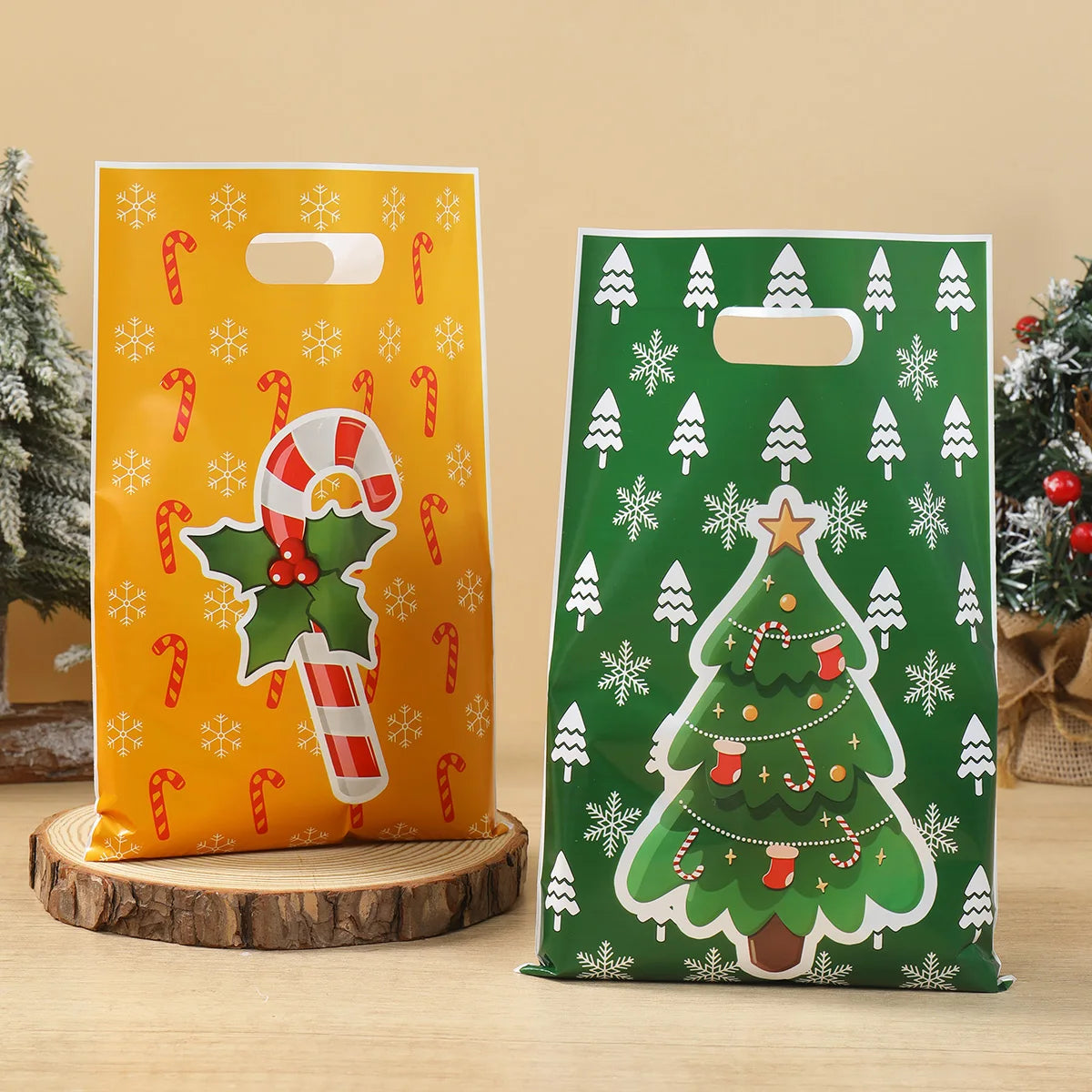 10/25/50pcs Christmas Santa Claus Candy Gift Bags Christmas Decorations for Home 2025 Navidad New Year 2026 Xmas Gifts Packaging