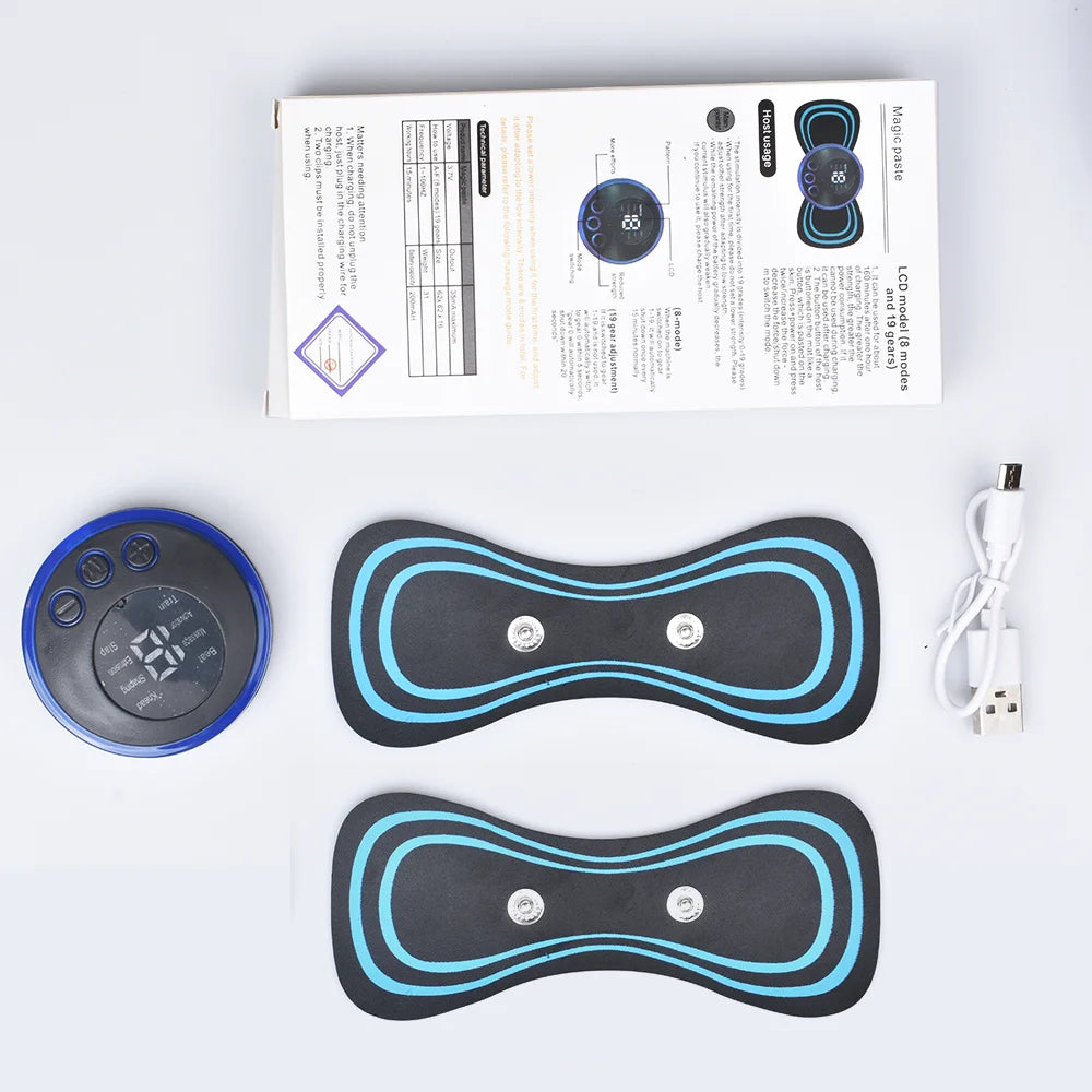 Neck Massager Mini Electric Neck Massage EMS Cervical Back Vertebra Massage Patch 8 Modes Relieve Relax Muscle Fatigue Tools