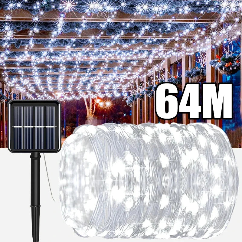 Solar Fairy String Lights Outdoor LED Garden Christmas Decor Garland Light For Xmas Halloween Thanksgiving Wedding