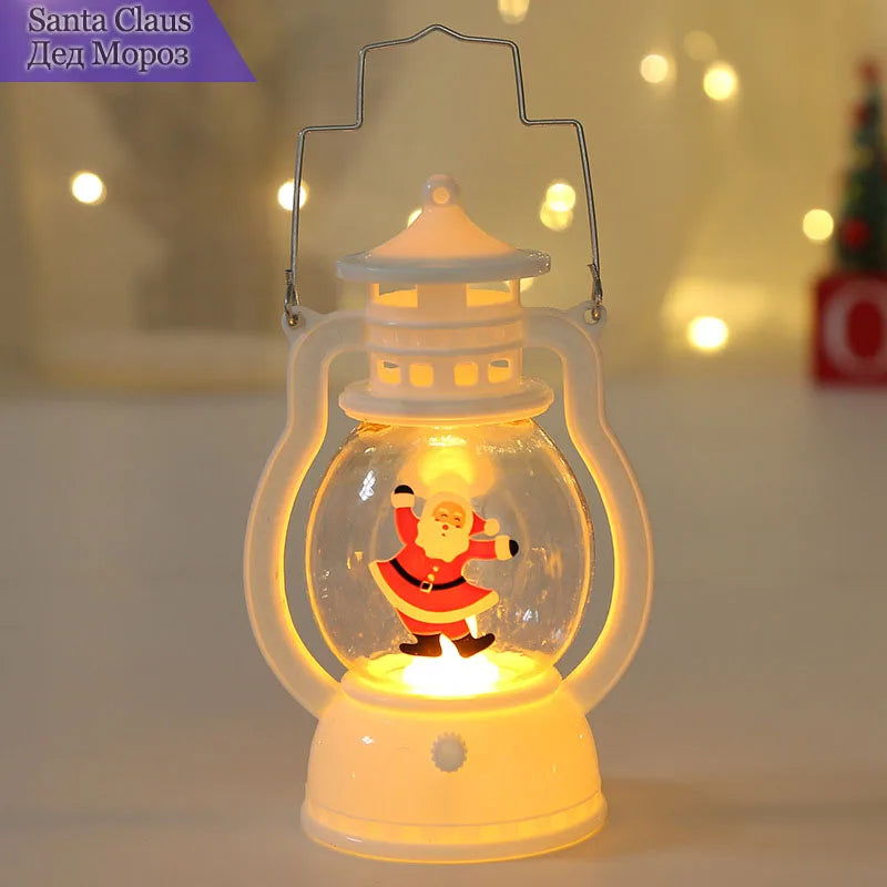 Christmas Ornaments 2025 New Year's Halloween Goods Battery-operated Gift Santa Claus Candle Warm Lights For Home Decorations