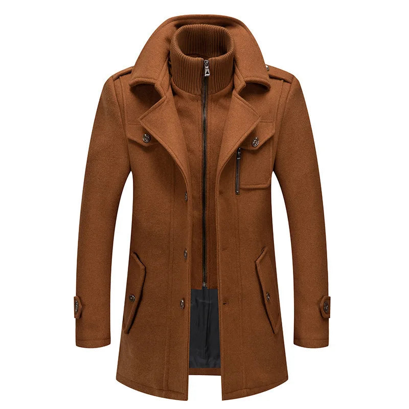 2024 Autumn/Winter Jackets for Men's Clothing Business Woolen Coats for Men Fashion Double Collar Cold Resistant