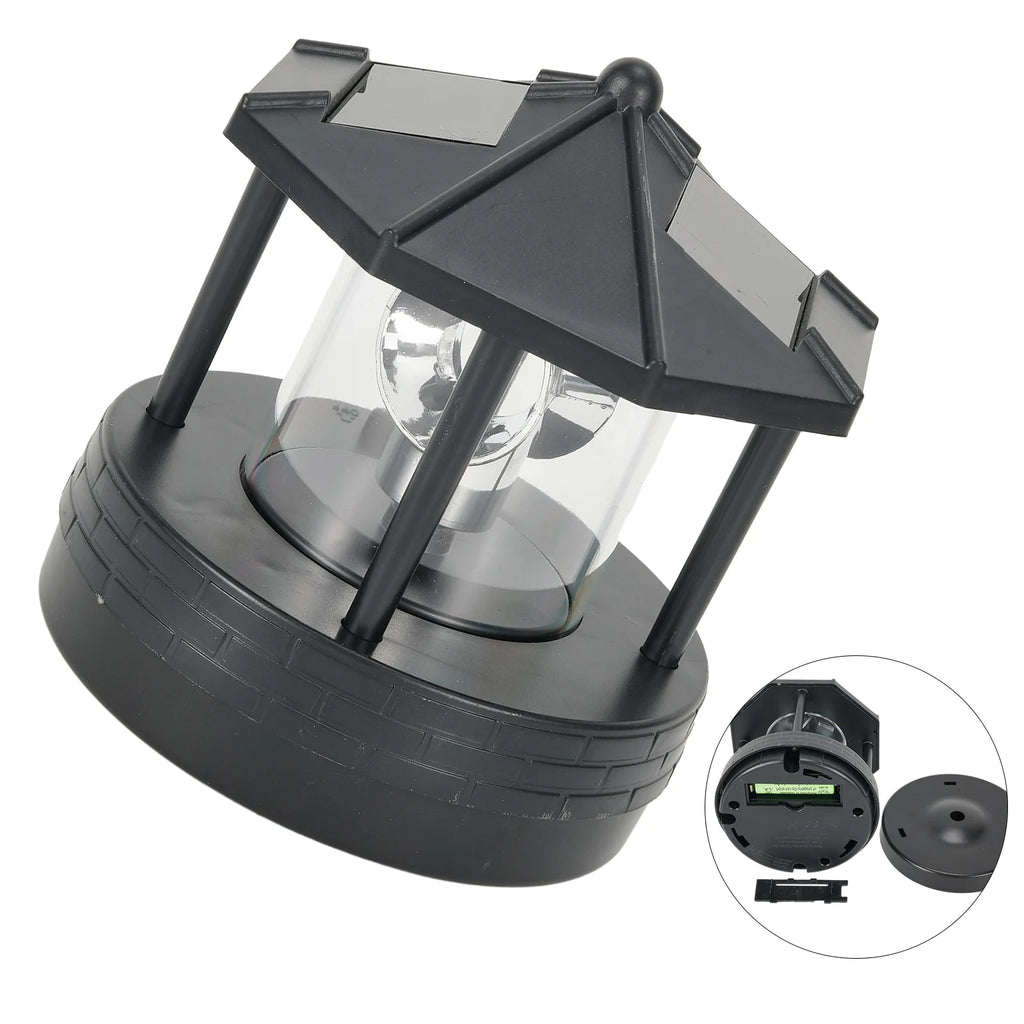Garden Courtyard LED Solar Lighthouse Lawn Light Outdoor Waterproof Street Light Rotating Rockery Lighthouse Decorative Lights