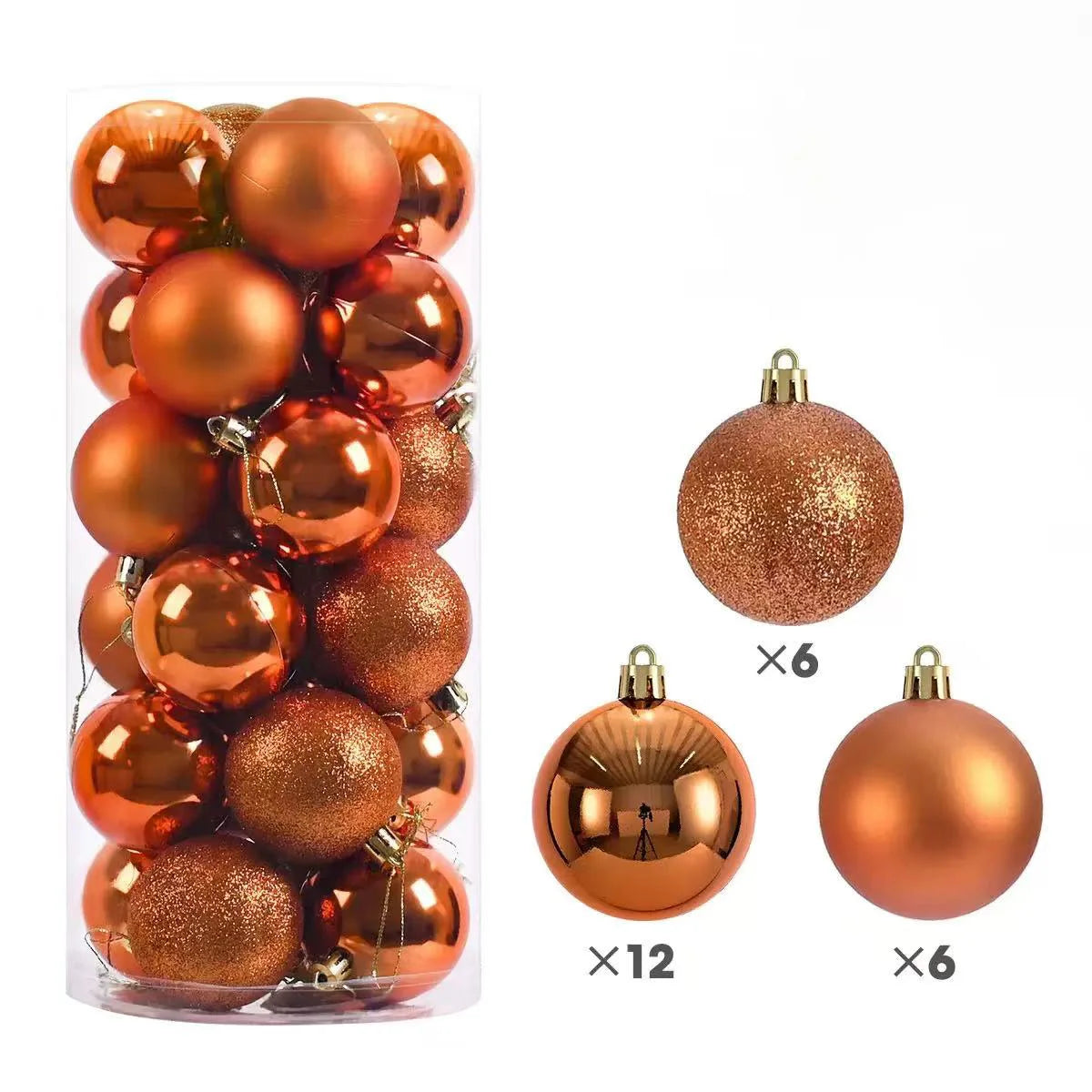24pcs Christmas Balls Christmas Tree Ornaments Ball Xmas Hanging Tree Pendants Home Party Christmas Tree Decor New Year Gift