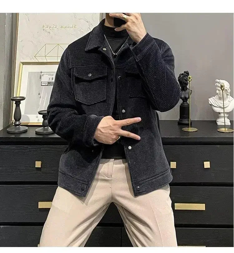 Winter Fashion coat Men's Lapel Autumn  Winter New Corduroy Jacket men clothing men jacket men clothing y2k tops Jacket Men's
