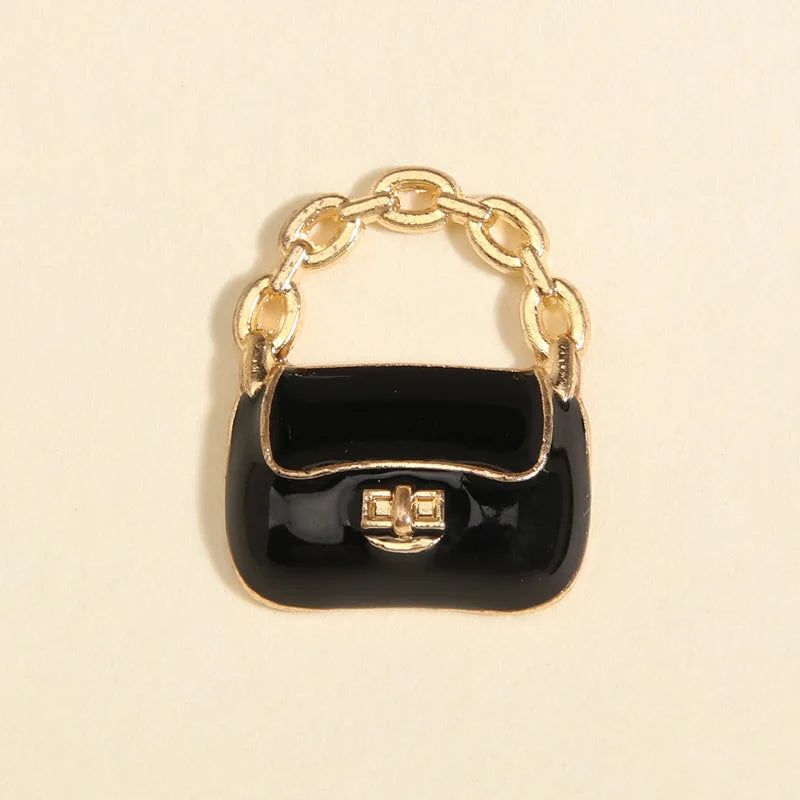 10pcs Cute Enamel Handbag Charms Colorful Cartoon Pretty Bag Pendants For Making Key Chains Necklace Handmade DIY Jewelry