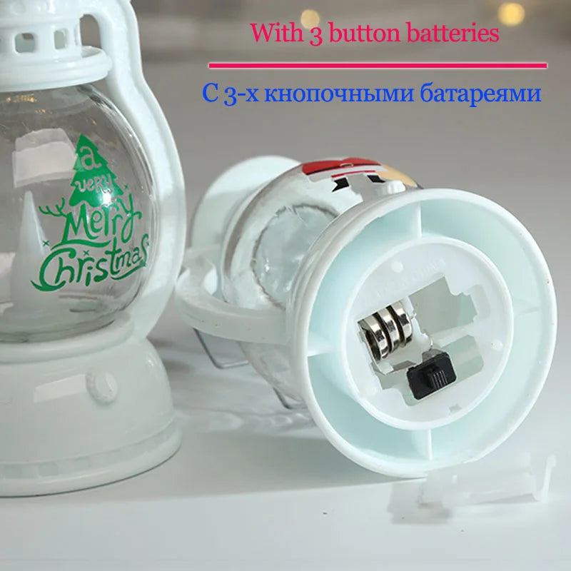 Christmas Ornaments 2025 New Year's Halloween Goods Battery-operated Gift Santa Claus Candle Warm Lights For Home Decorations