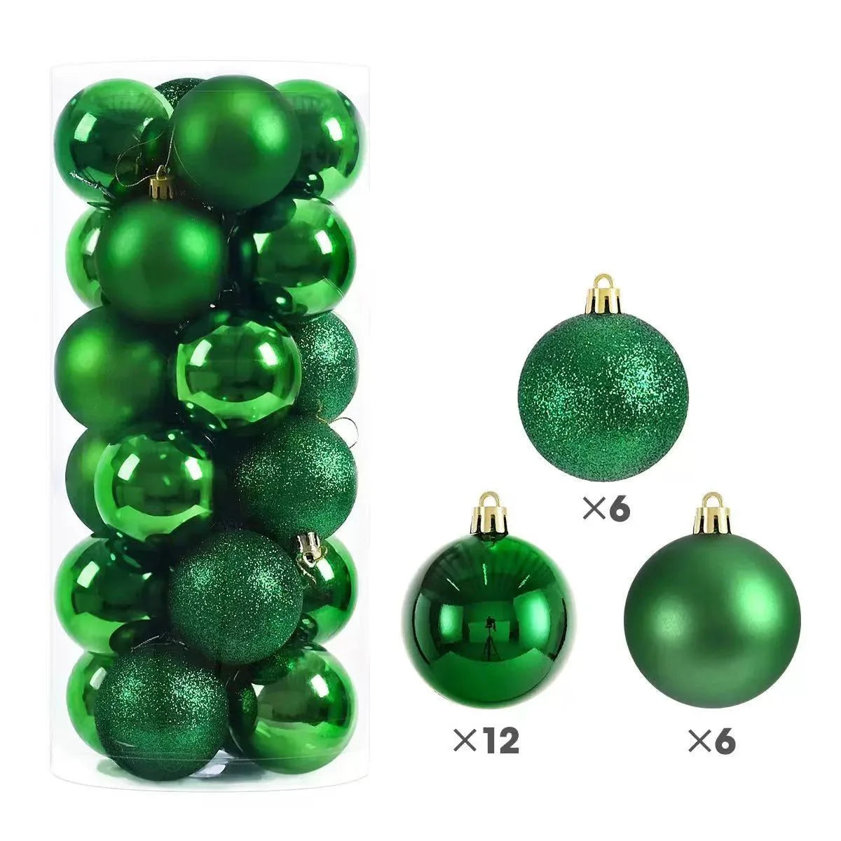 24pcs Christmas Balls Christmas Tree Ornaments Ball Xmas Hanging Tree Pendants Home Party Christmas Tree Decor New Year Gift