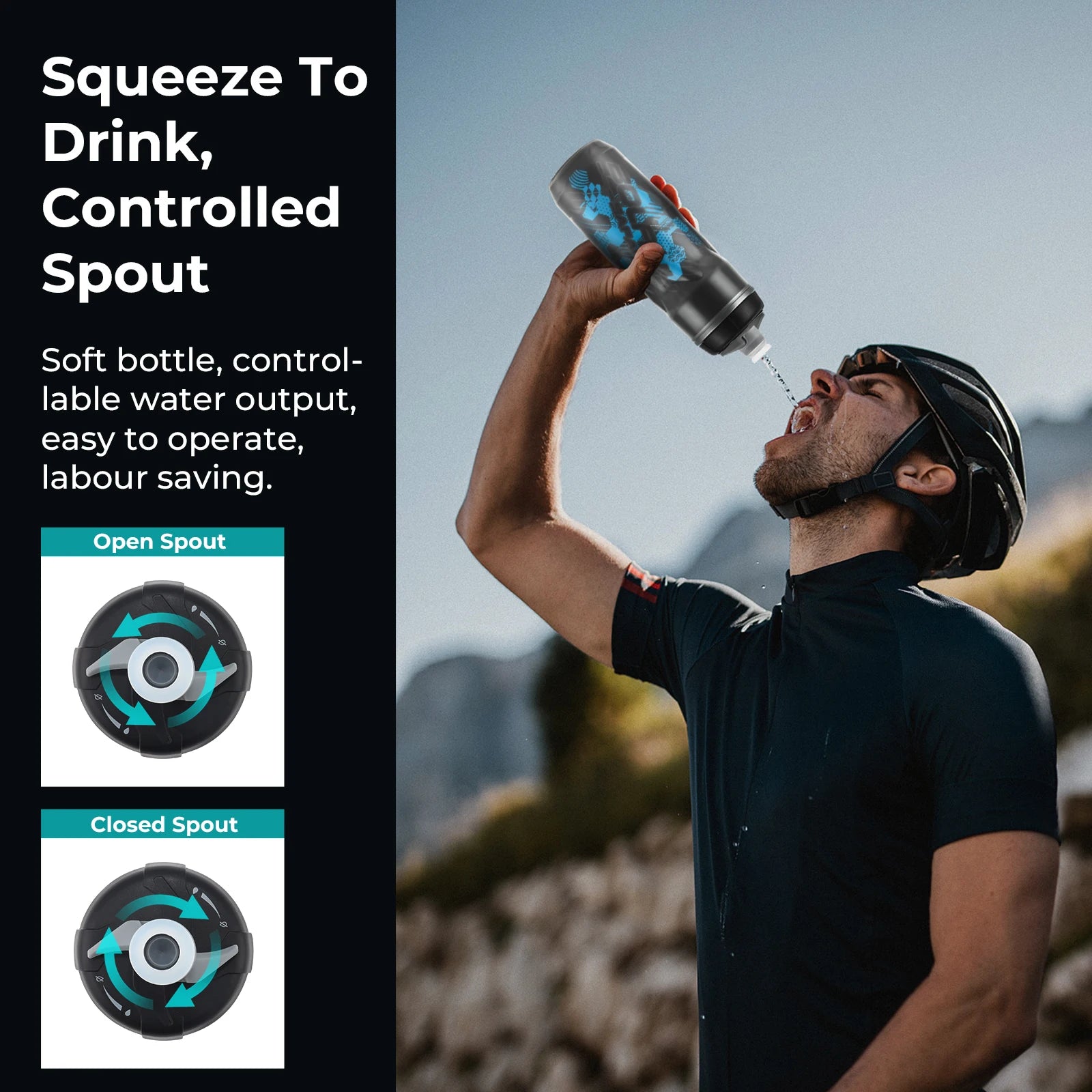 BOLANY Bicycle Water Bottle 600ml Squeeze Out Water PP5 Double Layer Heat And Ice-Protected GYM Fitness Outdoor Sports Cup