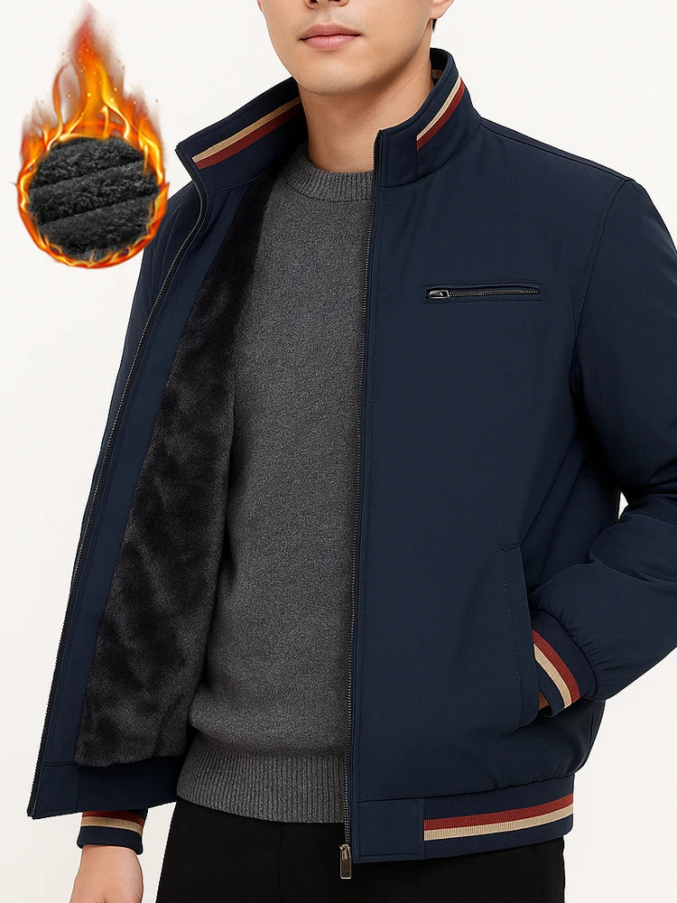 Winter Jacket  Men's Thickened Fashion Stand Collar Lamb Velvet Casual Men's Jacket Warm Lined Outerwear Coat