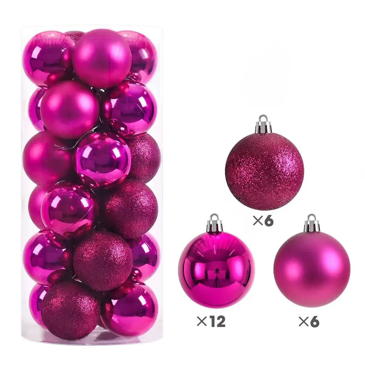 24pcs Christmas Balls Christmas Tree Ornaments Ball Xmas Hanging Tree Pendants Home Party Christmas Tree Decor New Year Gift