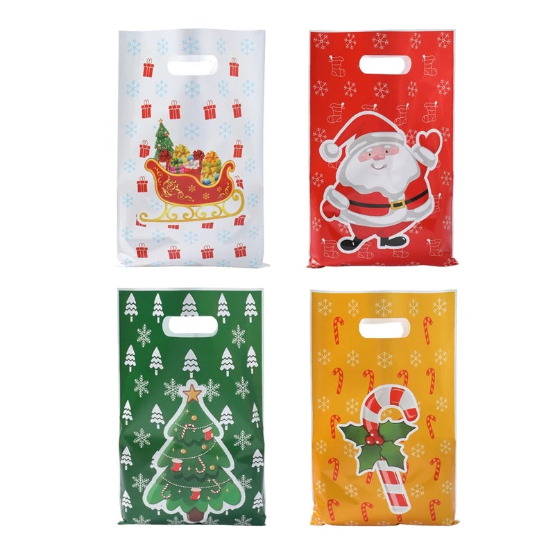 10/25/50pcs Christmas Santa Claus Candy Gift Bags Christmas Decorations for Home 2025 Navidad New Year 2026 Xmas Gifts Packaging