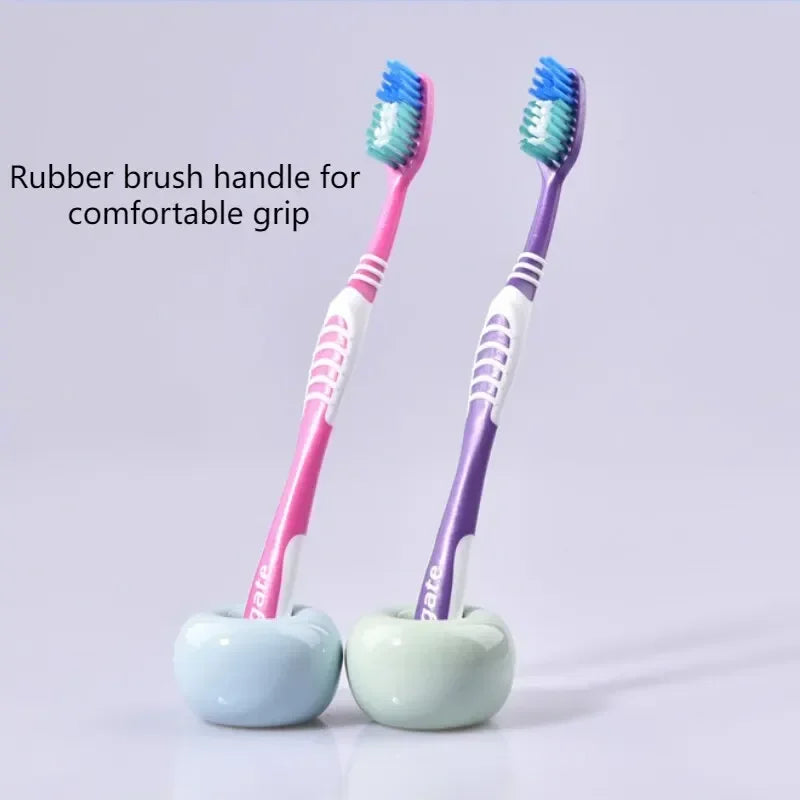 6-Pack Soft & Medium Bristle Toothbrushes | Colgate-Style Family & Travel Set | Unisex Ergonomic Handle