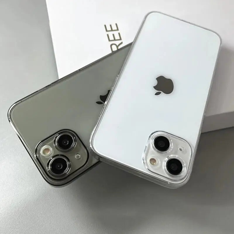 Ultra Thin PC Hard Crystal Clear Case For iPhone 16 15 14 Plus 13 12 11 Pro Max XS XR Glossy Transparent Camera Protection Cover