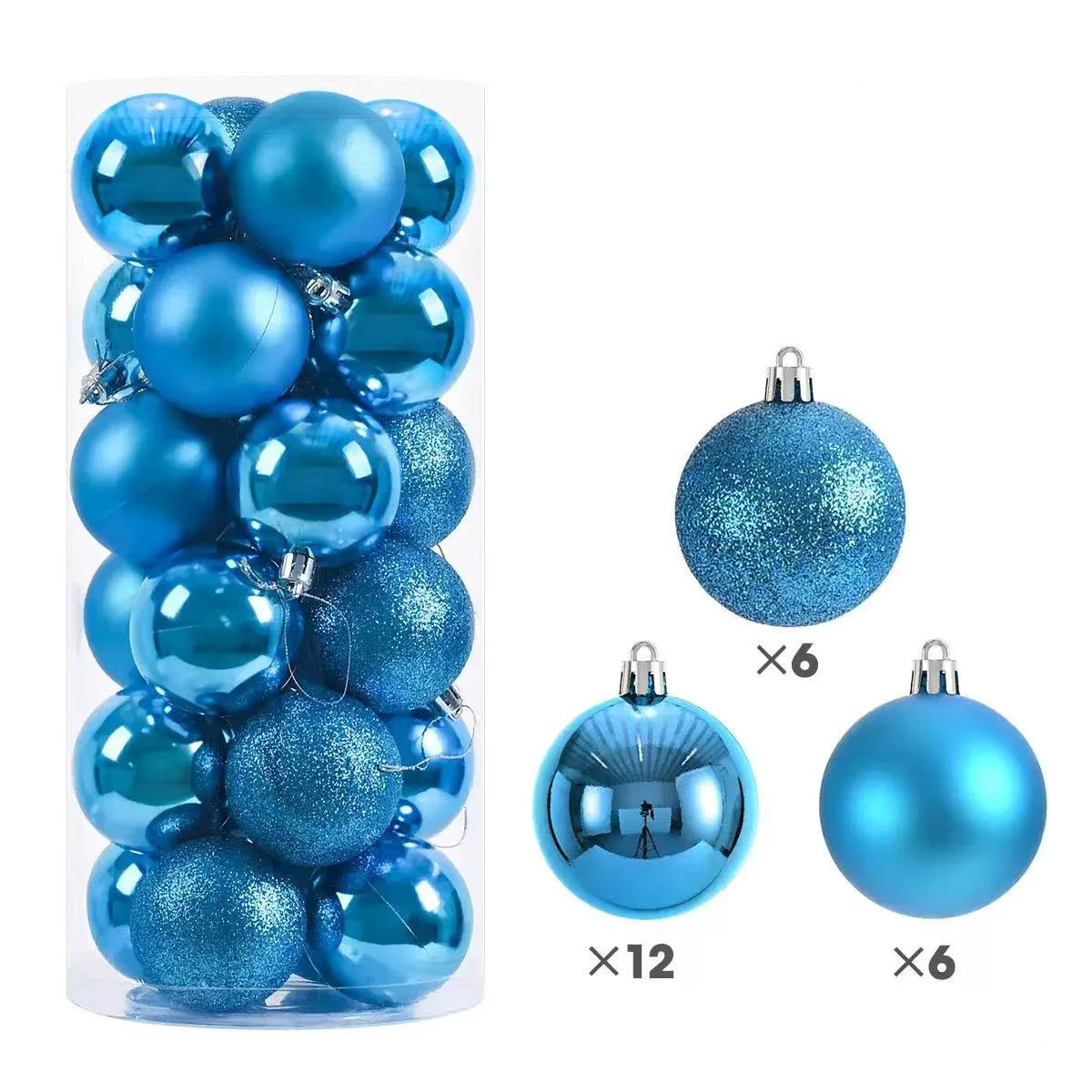 24pcs Christmas Balls Christmas Tree Ornaments Ball Xmas Hanging Tree Pendants Home Party Christmas Tree Decor New Year Gift