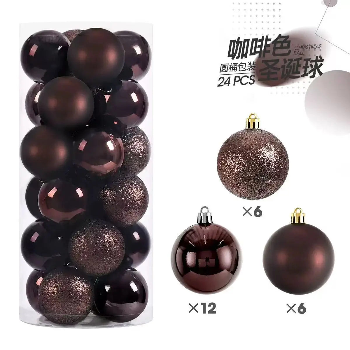 24pcs Christmas Balls Christmas Tree Ornaments Ball Xmas Hanging Tree Pendants Home Party Christmas Tree Decor New Year Gift