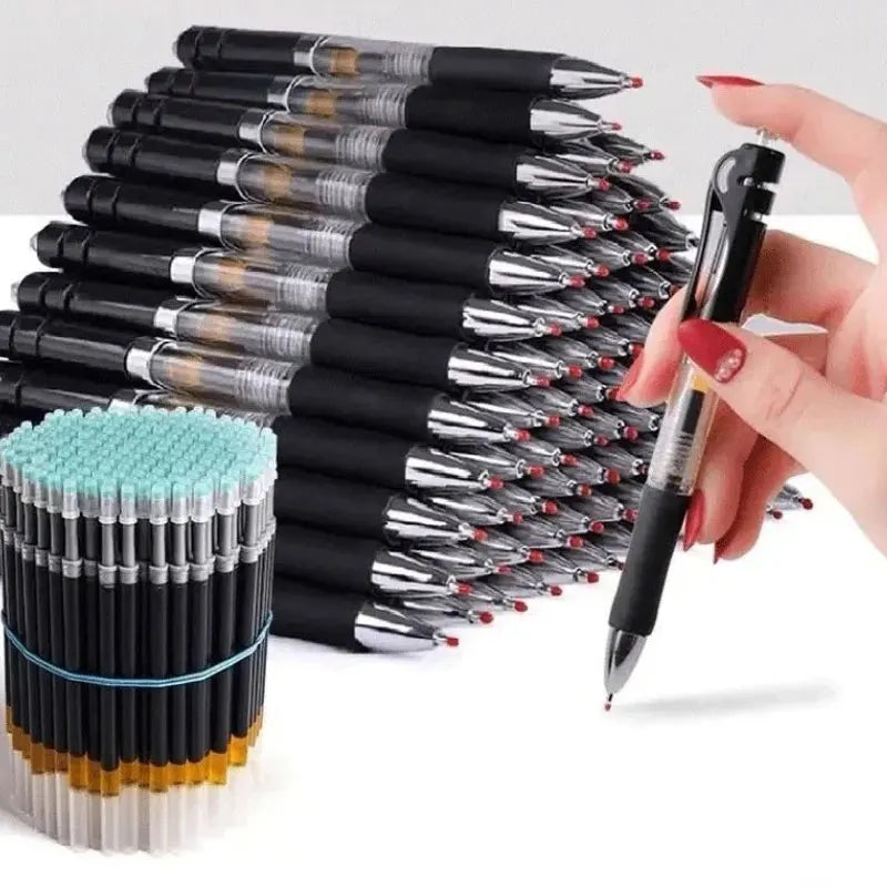 23/33Pcs Retractable Ballpoint Pen Large Capacity 0.5mm Ballpoint Pen Black/Red/Blue Replaceable Refill School Supplies