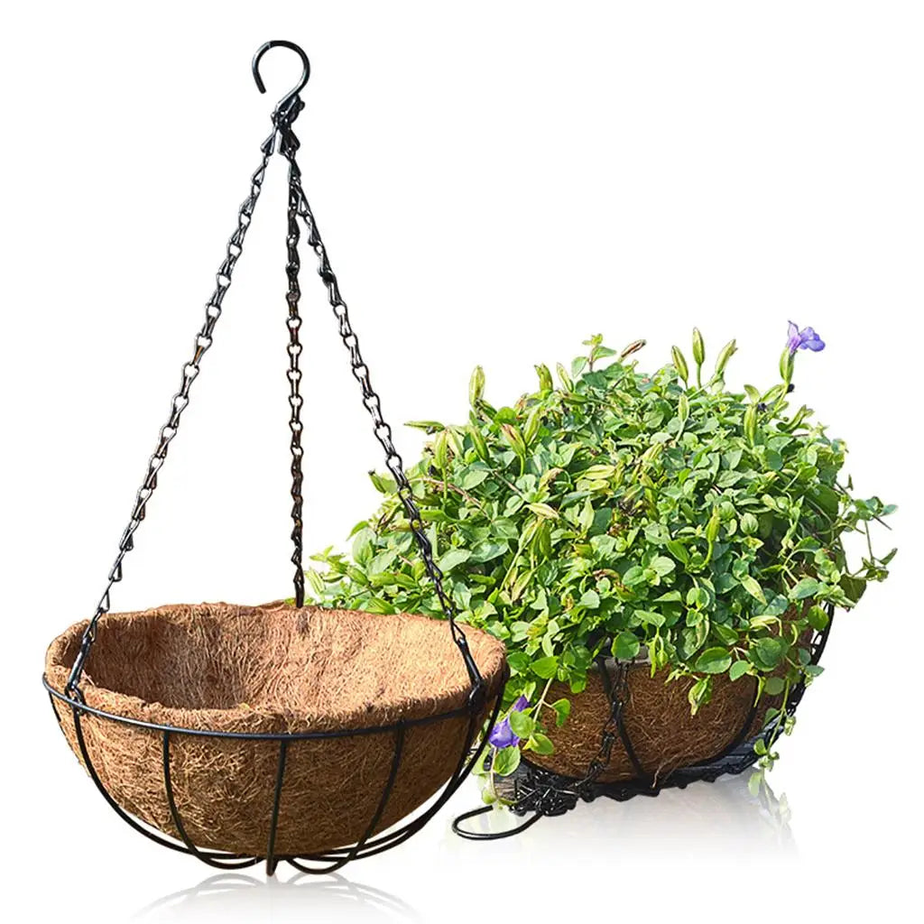 Garden Products  Black Metal Coconut Hanging Basket