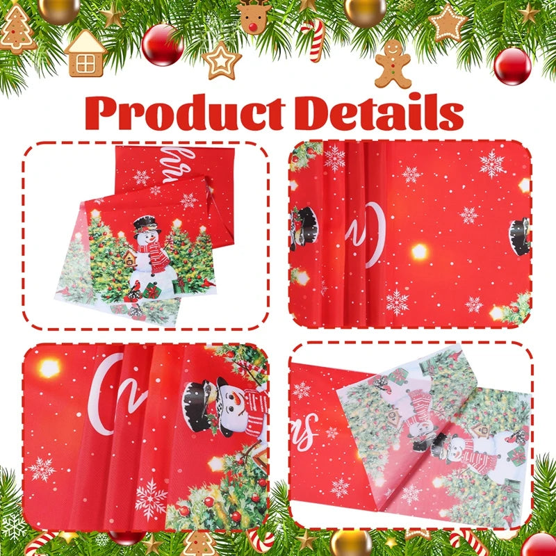 Christmas Table Runner Merry Christmas Decoration for Home Xmas Party Decor 2025 Navidad Notal Noel Ornament Happy New Year 2026