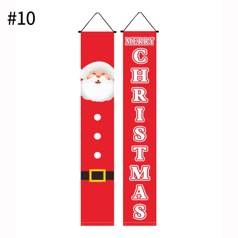 Merry Christmas Hanging Door Banner Santa Claus Snowman Couplet New Year Christmas Decorations For Home Xmas Gifts navidad
