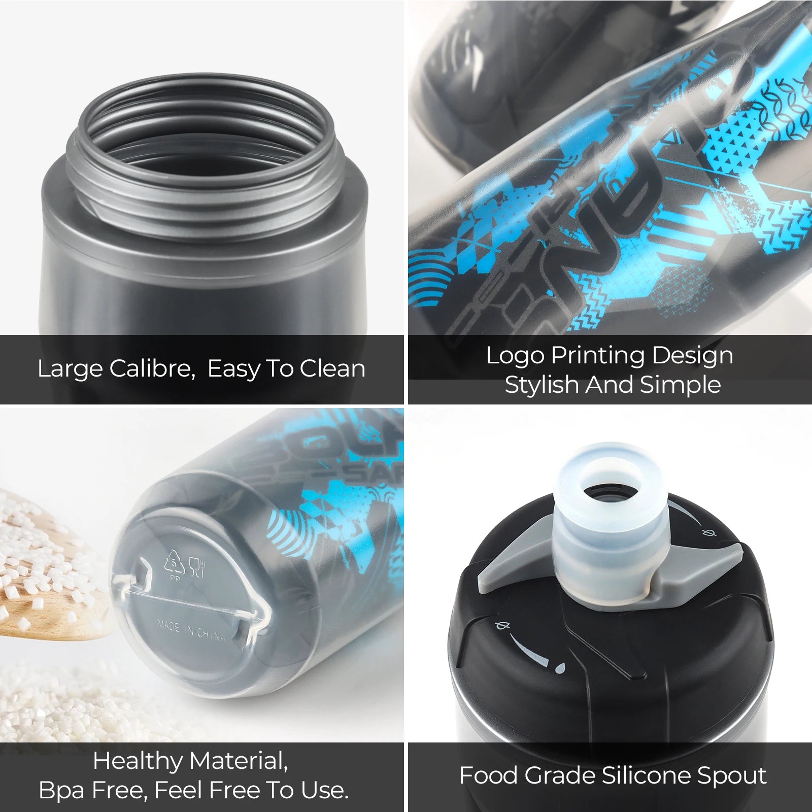 BOLANY Bicycle Water Bottle 600ml Squeeze Out Water PP5 Double Layer Heat And Ice-Protected GYM Fitness Outdoor Sports Cup
