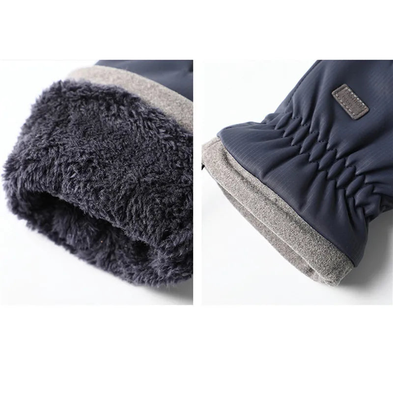 Winter -20 Degrees Cold-proof Ski Gloves Men Windproof Waterproof Keep Warm Gloves Touchscreen Anti Slip Soft Fluff Gloves