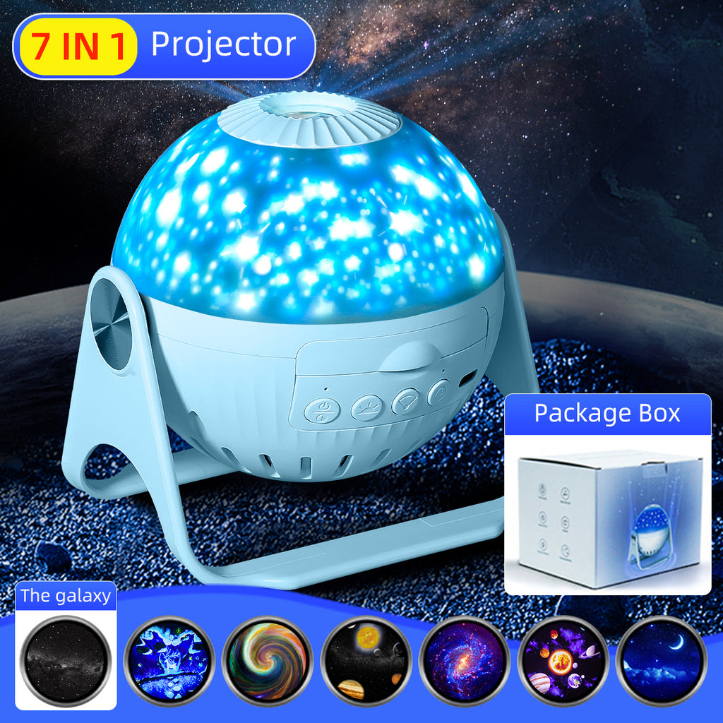 1pc Planetarium Projector, Galaxy Projector, 7 In 1 Rotating Nebula Moon Star Projector, Bedroom Projection Lamp, Decorative Night Light