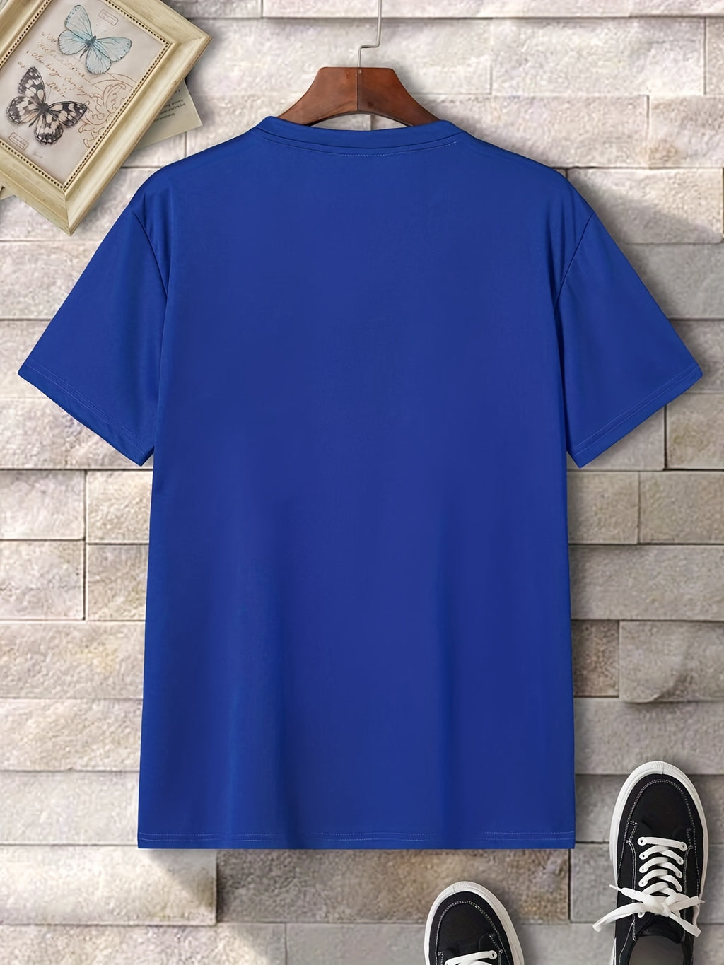 Men's Casual Trendy Smile Graphic Print Comfortable Crew Neck Short Sleeve T-shirts, Summer Top Tees