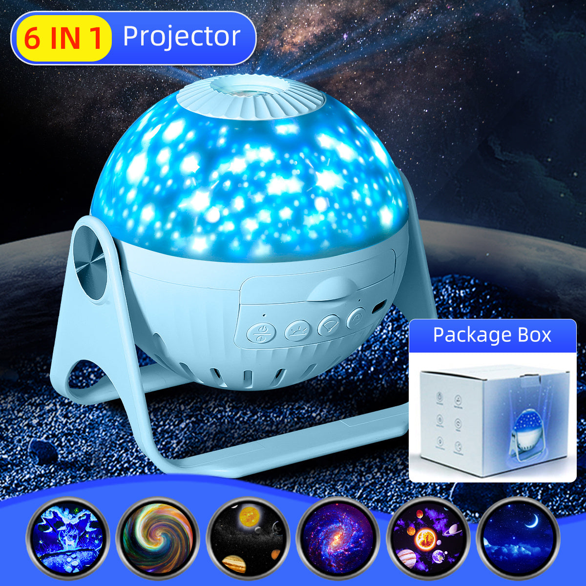 1pc Planetarium Projector, Galaxy Projector, 7 In 1 Rotating Nebula Moon Star Projector, Bedroom Projection Lamp, Decorative Night Light